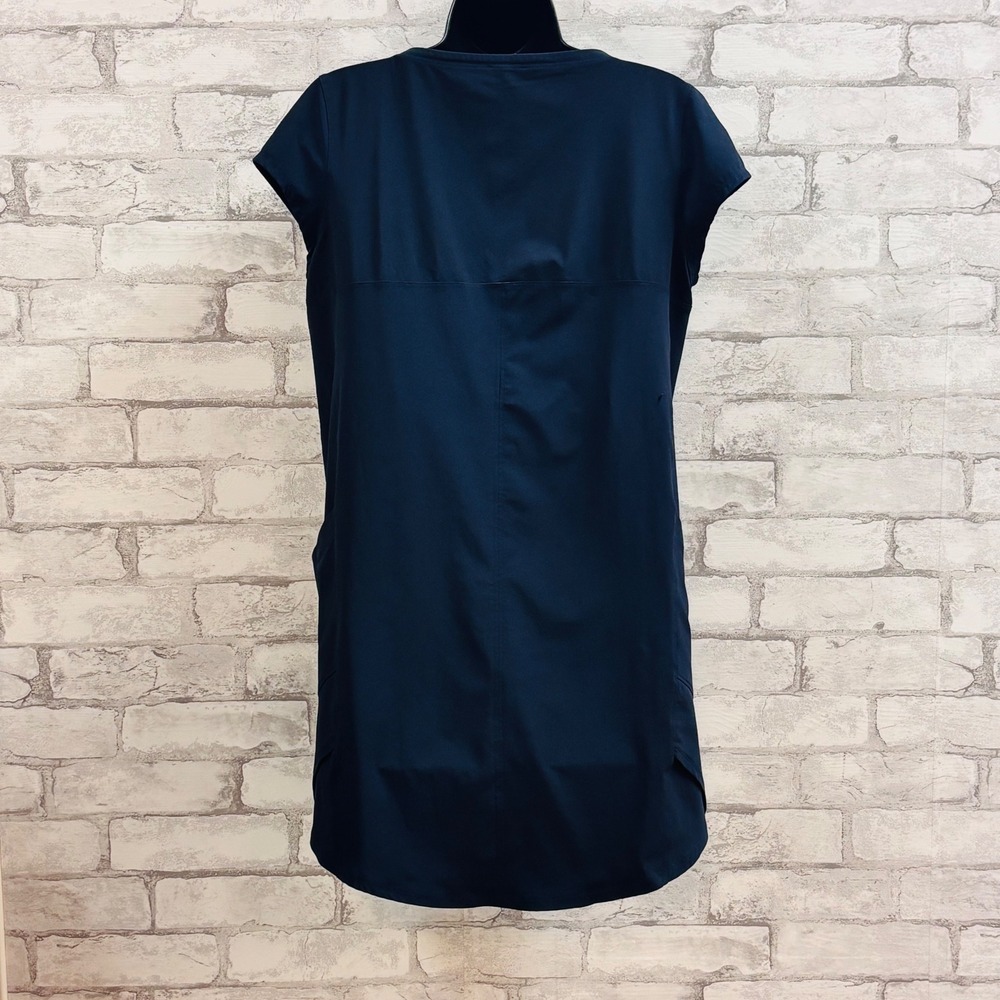 T by Talbots Navy Blue Short Sleeve Active Dress Pockets Petite Small SP - Picture 4 of 7